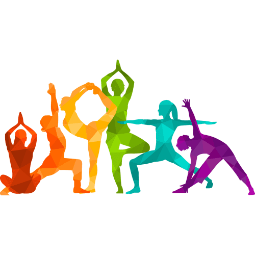 SP13381 Colorful Yoga Posing Silhouettes Cardboard Cutout Standee Standup