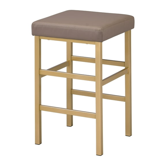 OSP Home Furnishings 26" Gold Backless Stool in Camel