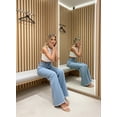 thumbnail image 6 of Plus-Size 2026 Women's High-Waisted Wide-Leg Jeans, featuring a distinctive frayed hem design and a relaxed fit in denim fabric., 6 of 6