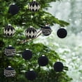 thumbnail image 6 of 16 Pcs Velvet Christmas Balls Set, Flocked Plastic Christmas Tree Ornaments, Blue Shatterproof Hanging Balls, Holiday Xmas Decorative Baubles for Tree Decoration, 6 of 7