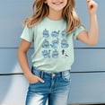 thumbnail image 2 of Girls Short Sleeve Casual Tops with Graphic Print Comfortable Daily Wear for Outdoor Activities, 2 of 4