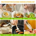 thumbnail image 4 of GPED 29 Pcs Silicone Kitchen Utensil Set, Cooking Utensils Set with Wooden Handle, Food Grade Silicone Spatula Set, BPA-Free, 446°F Heat Resistant Kitchen Gadgets Tools Set, White, 4 of 7
