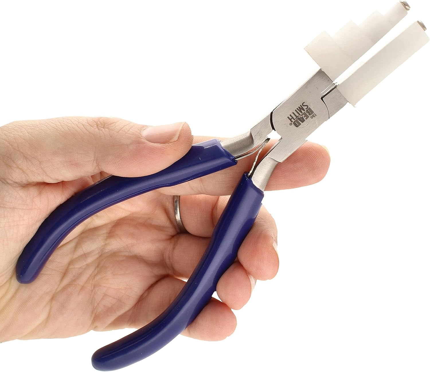 The Beadsmith Stepped Pliers with Interchangeable Nylon Jaws - 6.5 Inches (165mm), Comfort Grip Handle with Double Leaf Springs, Jewelry Making Tool for Bending & Shaping Wire
