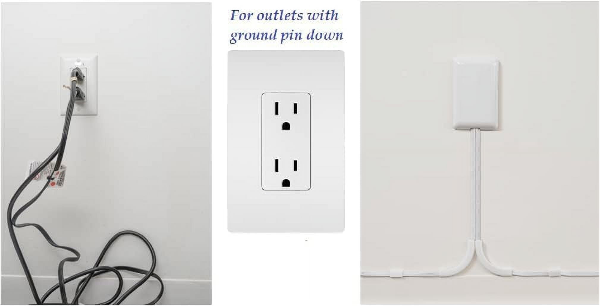 Sleek Socket® 9-C-STD-W Childproofing Standard Outlet Cover, Extension Cord  with Cord Cover, 9 ft, 3 Outlets, White