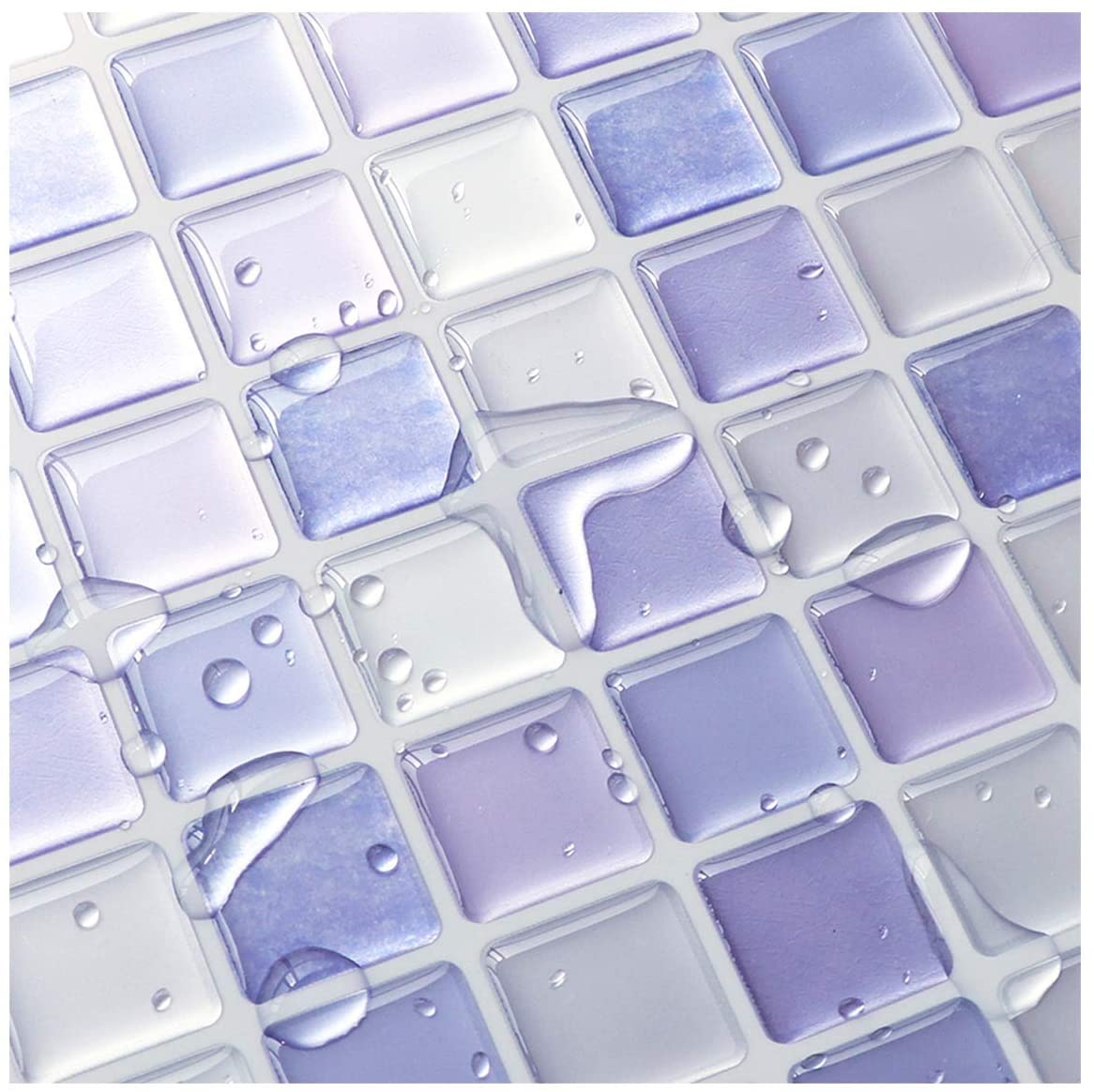 3D Mosaic Sticker Peel and Stick Tile Backsplash Wall Paper for Home Kitchen, Pack of 20