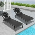 thumbnail image 1 of Costway 2 PCS Patio Tanning Lounge Chair 5-Position Outdoor Recliner with Face Hole, 1 of 7