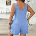 thumbnail image 4 of BSDJILFG Rompers for Women Plus Size Casual Pajama Lounge Sets Crew Neck Pull On Loose Short Overalls Summer Outfits Sleepwear with Pockets,XL-5XL, 4 of 9