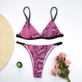 thumbnail image 2 of Conjunto de bikini HUOGUO, traje de baño brasileño de corte alto con estampado sexy para mujer, 2 of 3