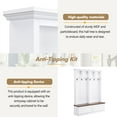 thumbnail image 5 of 55.9"W Farmhouse Hall Tree with Wood Grain Bench,Versatile Mudroom Bench with 2 Large Drawers,4 Open Storage Space and 6 Hanging Hooks,4-in-1 Rustic Coat Rack for Entryway Living Room,White, 5 of 7