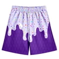 thumbnail image 2 of Boys Girls Unisex Shorts Casual Athletic Everyday Bottoms Children'S Casual Ice Printed Shorts Baseball Shortseelastic Waistband With Pocket Shorts (2 14 Years),Dark Purple,100/(2-3 Years), 2 of 3