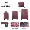 thumbnail image 4 of Travelhouse 5-Piece Hardside Luggage Set Spinner Lightweight Suitcase with TSA Lock & Duffel Bag,Wine Red, 4 of 11
