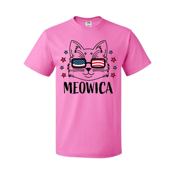 Inktastic 4th of July Meowica Cat in Flag Sunglasses T-Shirt