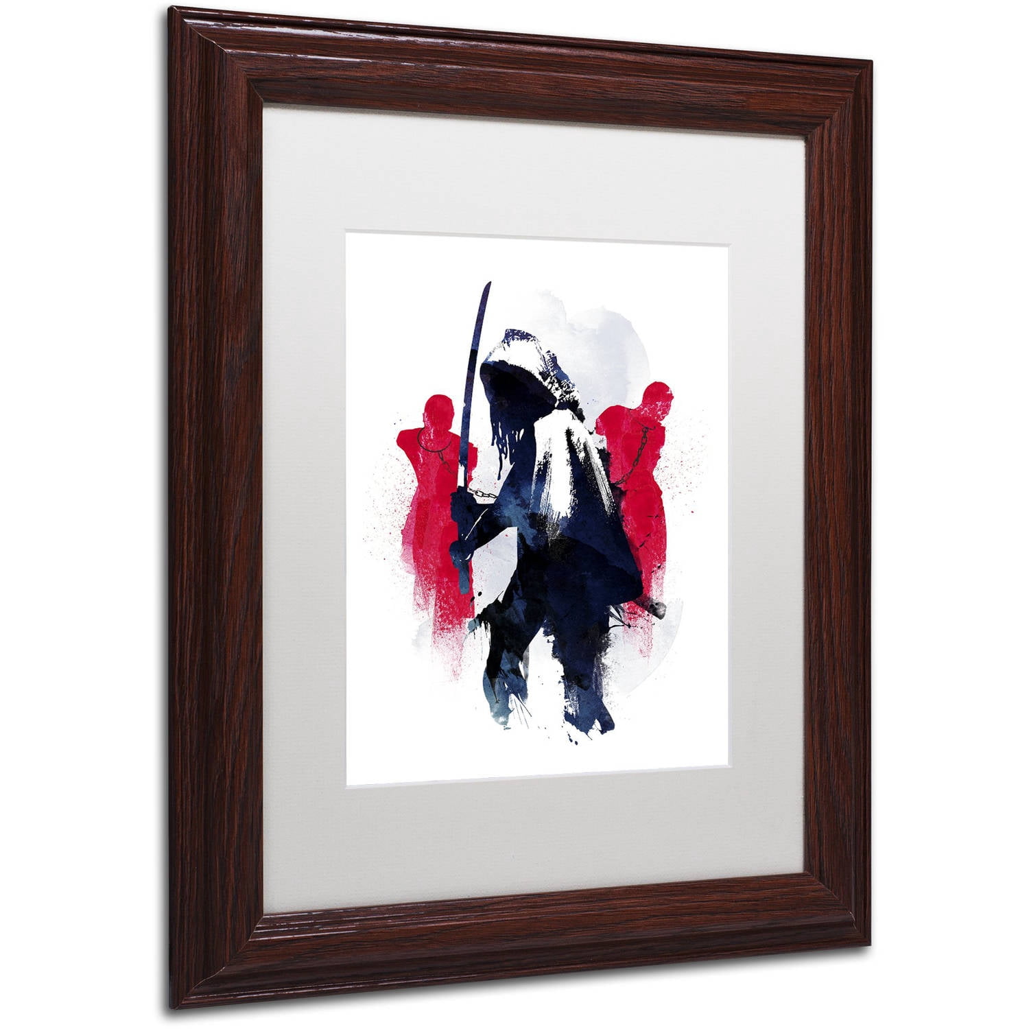 Trademark Fine Art 'Michonne' Canvas Art by Robert Farkas, White Matte, Wood Frame