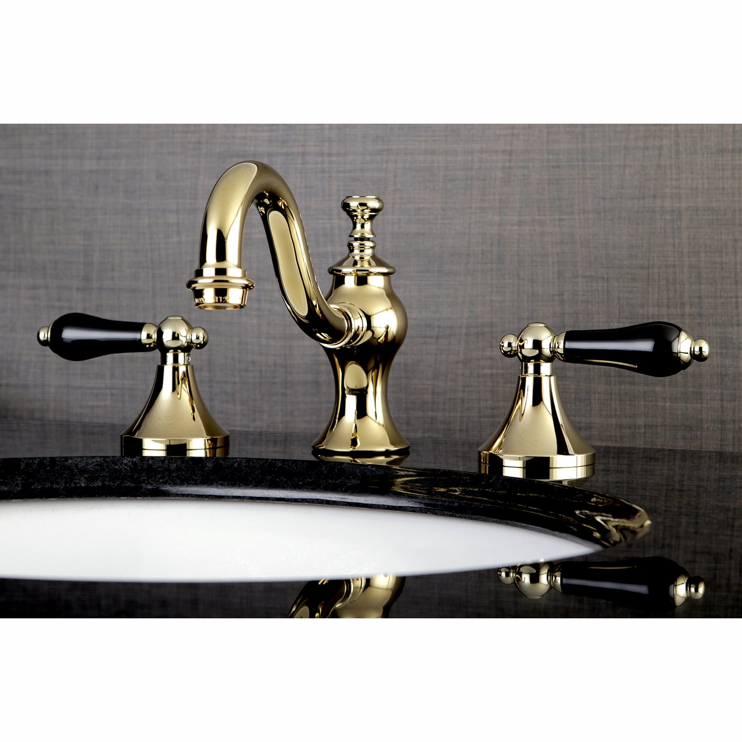 Kingston Brass KC7162PKL 8 in. Widespread Bathroom Faucet, Polished Brass