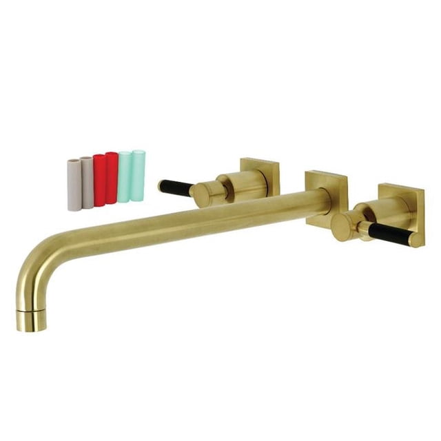 Kingston Brass KS6047DKL Robinet de Baignoire Mural, Laiton Brossé