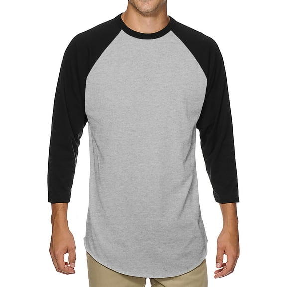 Ma Croix Men's Basic Baseball Raglan 3/4 Sleeve T-Shirts