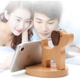 thumbnail image 3 of Lishi Wooden Universal Desk Cell Phone Holder - Creative Smartphone, iPhone, iPad, Tablet, and PC Stand, 3 of 5