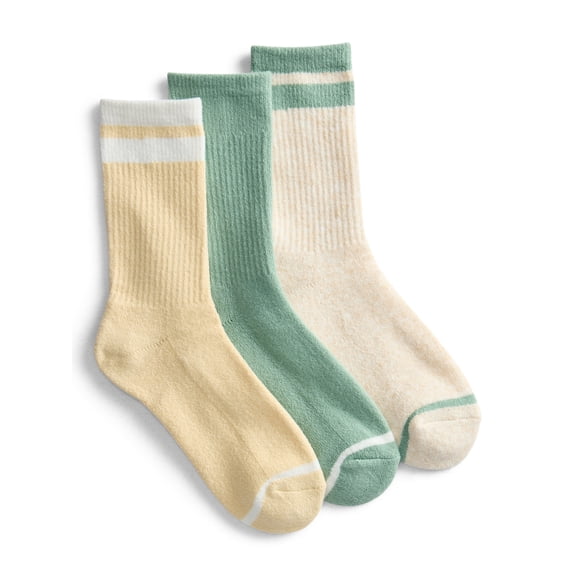 Joyspun Women’s Comfort Cozy Crew Socks, 3-Pack, Size 4-10