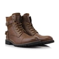 thumbnail image 6 of Polar Fox Patrick MPX808583 Men's 7-Eyelets Classic Combat Motorcycle Biker Boots with Zipper Closure, in Brown, Men's Size 11, 6 of 7