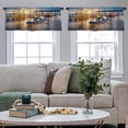 thumbnail image 5 of LALILO Kitchen Curtain Valance Bohemian Dream American Aztec Rod Pocket Window Curtain 52"x 18" Set of 2, 5 of 7