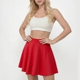 thumbnail image 3 of SOMER Red Mini Skirt, Comfy Mini Skirts for Women High Waist Casual, A-Line Summer Fall Women’s Basic Stretch Flared Versatile Skirt 2025, 3 of 8