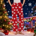 thumbnail image 2 of Wensltd Women's Christmas Print Thermal Plush Sleep Long Pants With Pockets for Holiday Season Indoor Comfort, 2 of 6