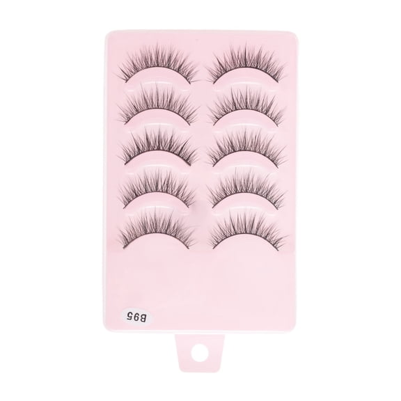 Unique Bargains 5 Pair Natural False Eyelashes for Makeup Black B95