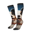 thumbnail image 2 of Fotbe Playful Smile Cute Dog print Women's Men's Novelty Crew Socks Cotton Socks Knee High Socks for Walking,Running,Nurses,Pregnancy, 2 of 8