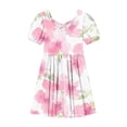 thumbnail image 7 of Amidoa Girl Dresses Twirl A-Line Skater Short Sleeve Dress Summer Casual Sundress for Kids Pink Size 9, 7 of 7