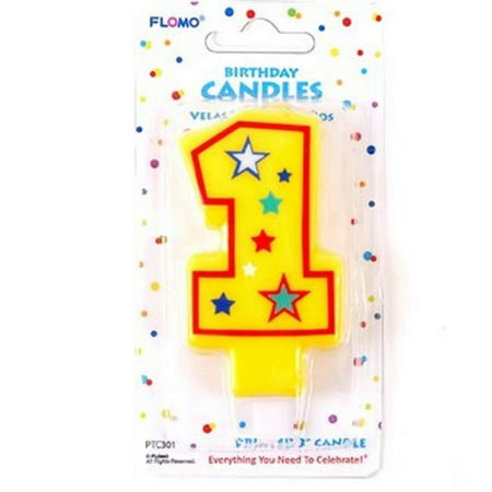 DDI 2277052 Solid Color Birthday Candle with Patterns - Numerical "1" Case of 36