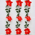 thumbnail image 4 of Gymnture Christmas Poinsettia Garland 2m - Xmas Decor for Indoor & Outdoor, 4 of 10