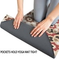 thumbnail image 3 of Brown Geometric Flower Diamond Pattern Hot Yoga Mat Towel Non Slip for Hot Yoga - Quick-Drying Yoga Mat Cover with 4 Corner Pockets with Travel Bag - Hot Yoga Towel Non Slip 70"x26", 3 of 6