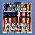thumbnail image 2 of By His Blood We Are Healed Inspirational/Christian Unisex Crewneck Graphic Sweatshirt, Vintage Heather Blue, Large, 2 of 5