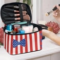 thumbnail image 4 of HELLHERO USA Flag with Bow Portable Cosmetic Bags with Brush Slots Portable Cosmetic Bag Organizer Home Office Desktop, 4 of 4
