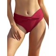 thumbnail image 1 of Bañador de Bikini para Mujer con Parte Inferior Torcida en la Parte Delantera Rojo Vino G Rojo Vino G Xishao ropa, 1 of 2