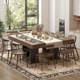thumbnail image 4 of Timagebreze Farmhouse Dining Table for 4-6,55 Inch Table with Drawers & Wood Base for Kitchen,Black & Walnut, 4 of 8
