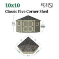 thumbnail image 4 of Little Cottage Co. 10x10 Classic Five Corner Shed with Floor, Outdoor Wood Storage Shed Do-It-Yourself Panelized Kit, 4 of 13