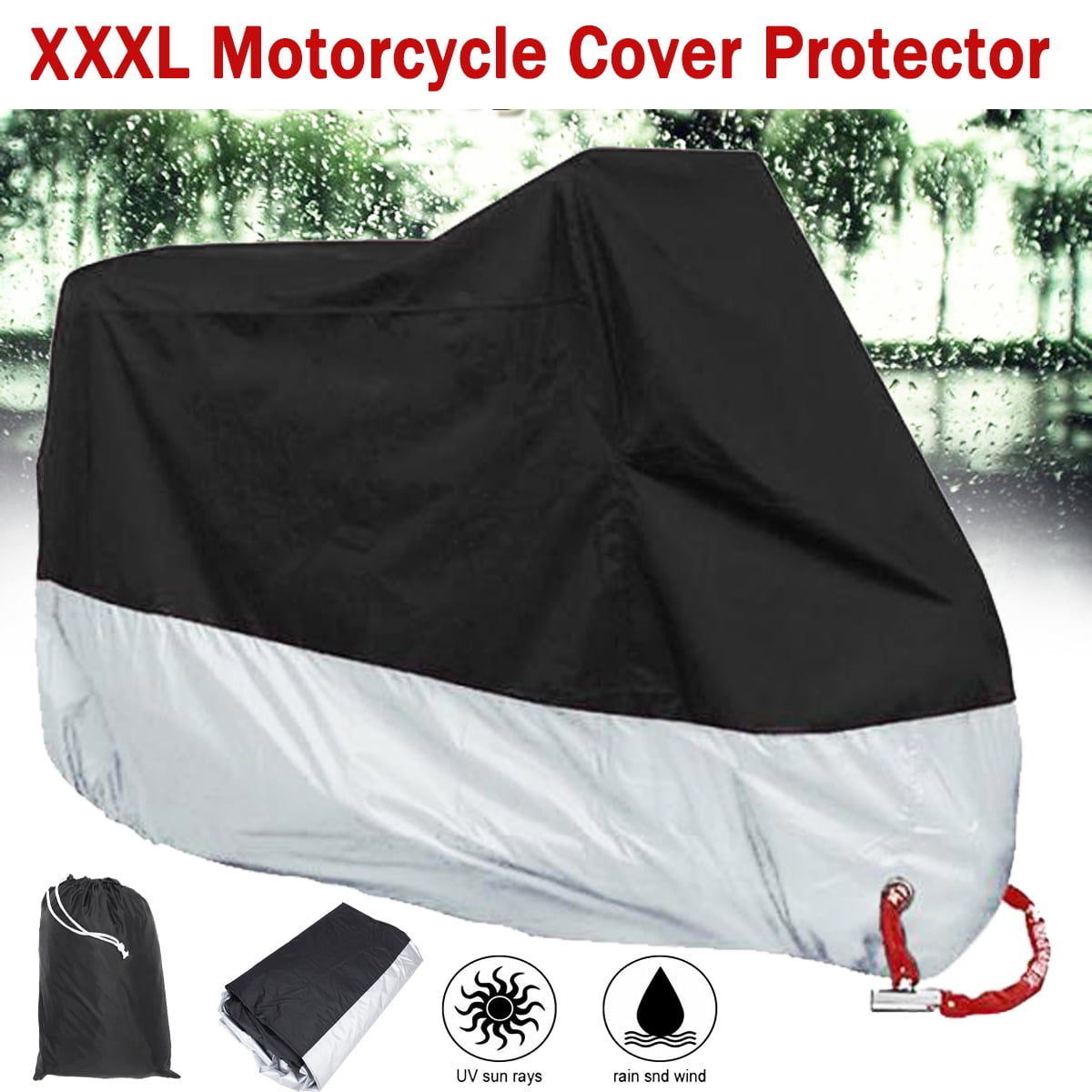 Waterproof Outdoor Motorbike UV Protector Rain Dust Bike Motorcycle Cover XXL