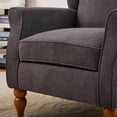 thumbnail image 2 of Ciphrias Accent Chair with Side Table Set, Antique Dark Grey Wingback Reading Chair with Solid Wood Coffee Table for Living Room Bedroom, 2 of 8