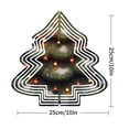 thumbnail image 3 of Stylish Metal Hanging Christmas Tree Wind Spinner - Abstract Zigzag Design with Red & Orange Baubles for Festive Garden Decor, 3 of 7