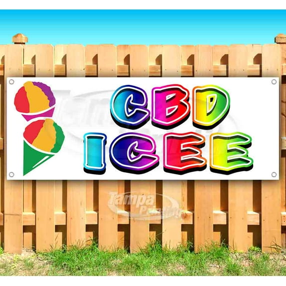 CBD Icee 13 oz Vinyl Banner With Metal Grommets