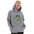 thumbnail image 3 of Betty Boop St Patricks Day Clovers Hoodie Sweatshirt Women Brisco Brands S, 3 of 5