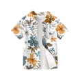thumbnail image 4 of Abcomgle Hawaiian Shirt for Boys 5 6 Button Down Short Sleeve Boys Summer Shirts Tropical Palm Tree Print Beach Boys Shirts,Light Gray,5-6Years, 4 of 5