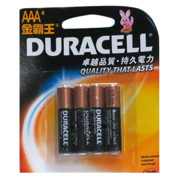 Duracell Alkaline Battery - AAA (4 in 1 Pack)
