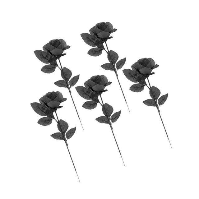 facefd Centres de Table en Polyester Roses Halloween Bouquets de Fête diy Décoration Florale Noire