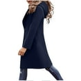 thumbnail image 4 of Wensltd Women's Fashion Hooded Wool Overcoat Winter Thermal Coat Solid Color Daily Outerwear, 4 of 9