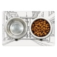 thumbnail image 1 of City Pet Mat for Food and Water, Outline Drawing with Picturesque View of Town Hall in Medieval Old Estonia, Non-Slip Rubber Mat for Dogs and Cats, 18" X 12", by Ambesonne, 1 of 2