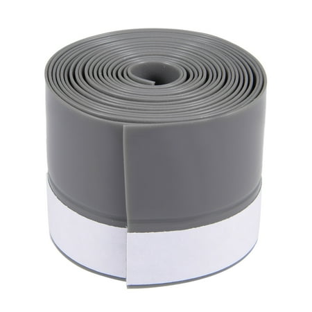 Unique Bargains 1-3/4"(45mm) Width 2M Long Weather Stripping Frameless Door Bottom Seal Gray