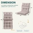 thumbnail image 6 of XXLYY Outdoor High Back Chair Cushions 2-Pack, 44”x22”x4” Waterproof Fade-Resistant Cushions with Ties for Adirondack & Rocking Chairs, 6 of 7