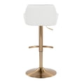 thumbnail image 4 of Silver Orchid  Galotti Adjustable Bar Stool with Rounded T Footrest (Set of 2) White Faux Leather/Gold Metal, 4 of 5
